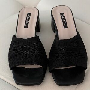 Women's Black Heeled Sandals
